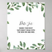 Zomer Groen Tropisch Eucalyptus Datum Jar Bord Poster (Voorkant)