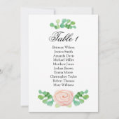 Zomer groen zitplaatsindeling. Trouwtafelplan Kaart (Voorkant)