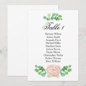 Zomer groen zitplaatskaart. Trouwtafelplan Kaart (Voorkant / Achterkant)