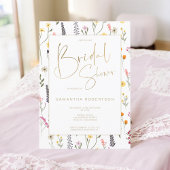 Zomer groene bloemen goudschrift vrijgezellenfeest kaart