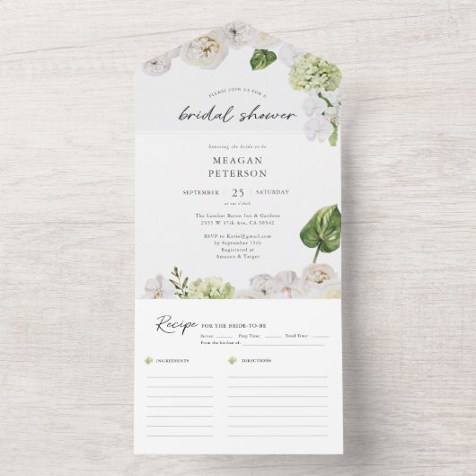 Zomer Groene Bruiloft Borrel All In One Uitnodiging (Binnen)