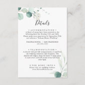 Zomer Groene Eucalyptus Bladgroen Bruiloft Details Informatiekaartje (Voorkant)