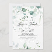 Zomer Groene Eucalyptus Bruids Lingerie Douche Kaart (Voorkant)