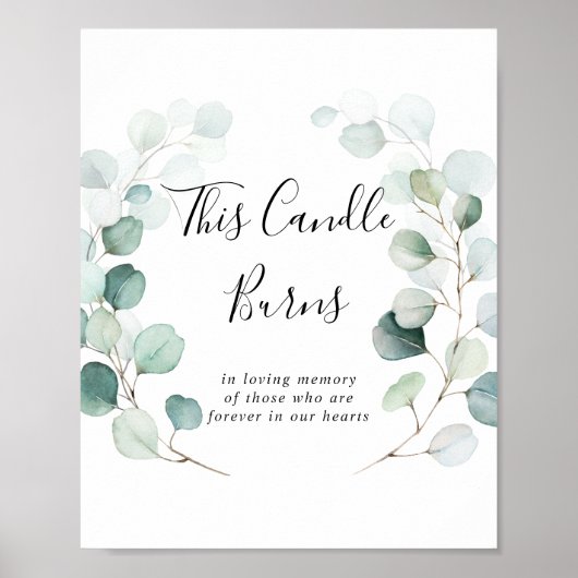 Zomer Groene Eucalyptus Deze Kaars Brandt Bord Poster (Voorkant)