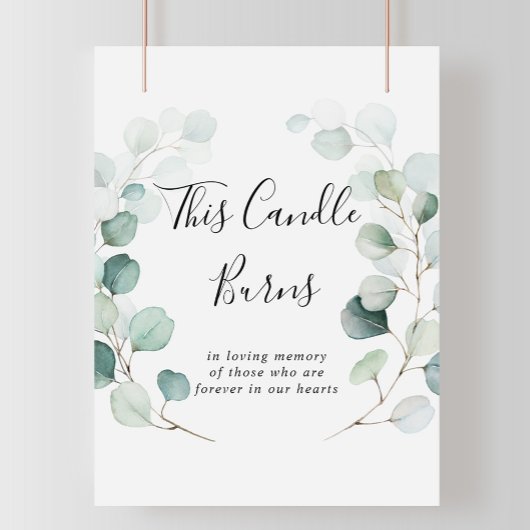 Zomer Groene Eucalyptus Deze Kaars Brandt Bord Poster