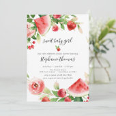 Zomer Groene Fruit Baby Shower Kaart (Staand voorkant)