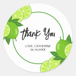 Zomer Groene Limoen Citrus Dank u Ronde Sticker