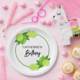 Zomer Groene Limoen Citrus Verjaardag Papieren Bordje