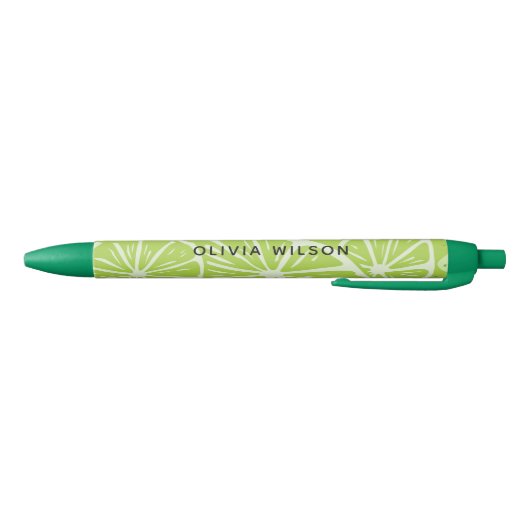 Zomer groene limoen script naam monogram zwarte inkt pen (Bodem)
