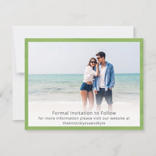 Zomer Groene Moderne Foto Save the Date (Achterkant)