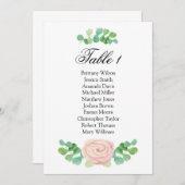 Zomer groene zitplaatsindeling. Trouwtafelplan Kaart (Voorkant / Achterkant)