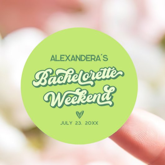 Zomer Groene Zwembad Feest Bruidsfeest Favoriet Ronde Sticker