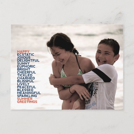 Zomer Groeten Adjectieven Briefkaart (Voorkant)