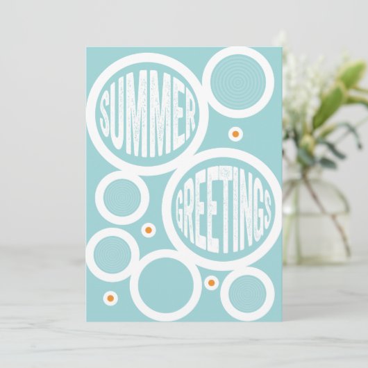 Zomer Groeten Cirkels Flat Kaart (Staand voorkant)