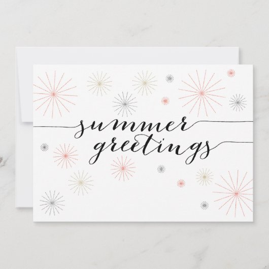 Zomer Groeten Vuurwerk Flat Kaart (Voorkant)