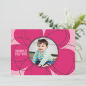 Zomer Groetjes Bloom Flat Kaart (Staand voorkant)
