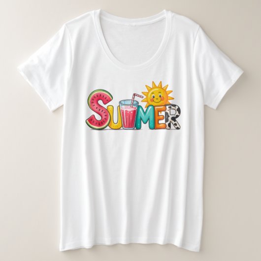 Zomer grote maat t-shirt (Design voorkant)