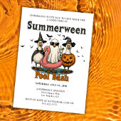 Zomer Halloween Feest Zwembad Borrel Kaart
