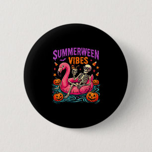 Zomer halloween skelet kostuum griezelig ronde button 5,7 cm