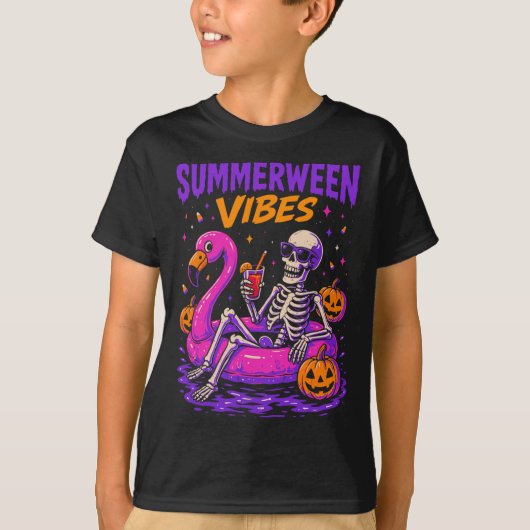 Zomer Halloween Skeleton Kostuum T-shirt (Voorkant)