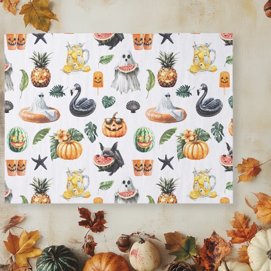 Zomer Halloween Tropisch Gothisch Tissuepapier