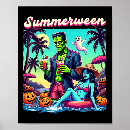Zomer Halloween Zombie Frankenstein Boo Ghost Poster (Voorkant)