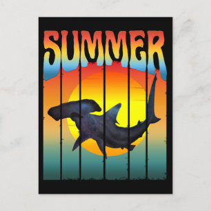 ZOMER HAMMERHEAD HAAI ZONSONDERGANG BRIEFKAART