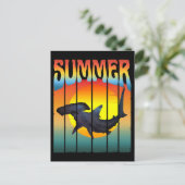 ZOMER HAMMERHEAD HAAI ZONSONDERGANG BRIEFKAART (Staand voorkant)