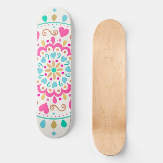 Zomer Hart Mandala Persoonlijk Skateboard (Voorkant)
