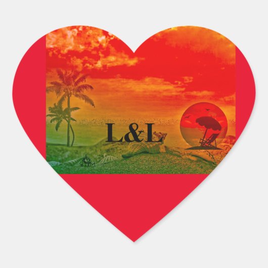zomer hart sticker (Voorkant)