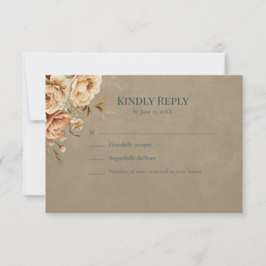 Zomer Heks Teal RSVP Kaart (Voorkant)