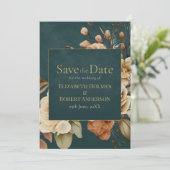 Zomer Heks Teal Save the Date (Staand voorkant)