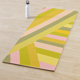 Zomer Heldere Pastel Roze Groene Geometrische Stre Yogamat