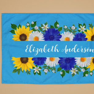 Zomer Hemelblauwe Bloemen Theedoek