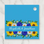 Zomer Hemelsblauw Bloemen Bruiloft Bedankjes Labels (Achterkant)