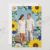 Zomer Hemelsblauw Bloemen Bruiloft Bedankkaart (Voorkant)