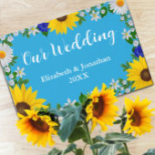 Zomer Hemelsblauw Bloemen Bruiloft Gastenboek