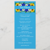 Zomer Hemelsblauw Bloemen Bruiloft Menu (Voorkant)