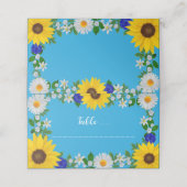 Zomer Hemelsblauw Bloemen Bruiloft Plaatskaartje (Buitenkant ongevouwen)
