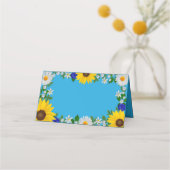 Zomer Hemelsblauw Bloemen Bruiloft Plaatskaartje (Achterkant)