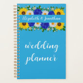 Zomer Hemelsblauw Bloemen Bruiloft Planner (Voorkant)