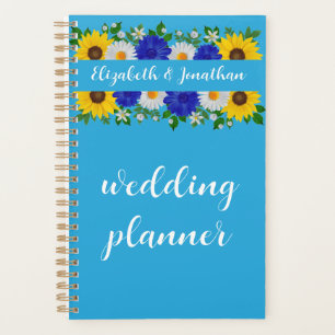 Zomer Hemelsblauw Bloemen Bruiloft Planner