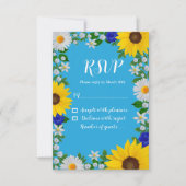 Zomer Hemelsblauw Bloemen Bruiloft RSVP Kaartje (Voorkant)
