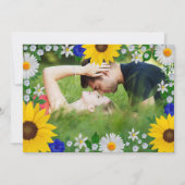 Zomer Hemelsblauw Bloemen Bruiloft Save The Date (Voorkant)