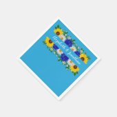 Zomer Hemelsblauw Bloemen Bruiloft Servet (Hoek)