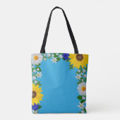 Zomer Hemelsblauw Bloemen Bruiloft Tote Bag (Achterkant)