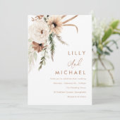 Zomer & Herfst Boheemse Bloemen Bruiloft Kaart (Staand voorkant)