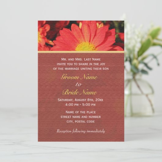 Zomer, herfst-dagbloementjes kaart (Staand voorkant)