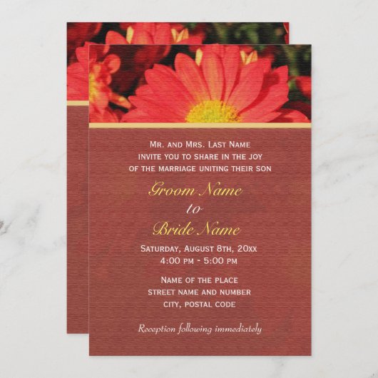 Zomer, herfst-dagbloementjes kaart (Voorkant / Achterkant)