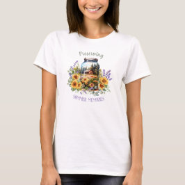 Zomer Herinneringen Zonnebloemen Lavendel T-shirt